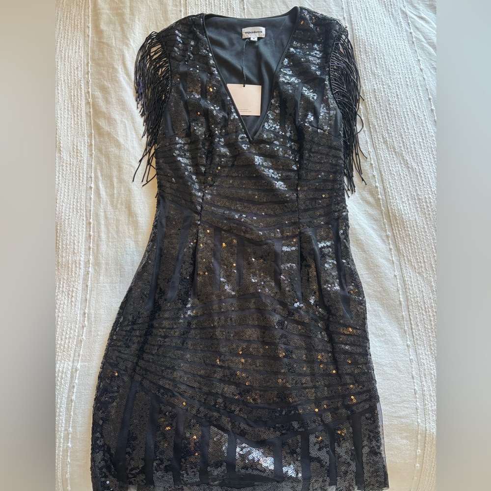 NWT Revolve Superdown Black Sequin Mini Dress - image 4